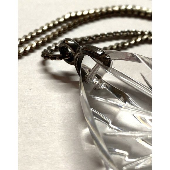 Waterford Crystal Pendant Necklace, Teardrop Pendant, Vintage Crystal Necklace, - Picture 4 of 5